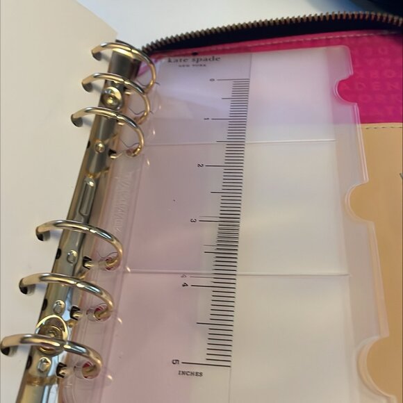 Kate Spade New York 6-Ring Zip Planner Binder – Hot Pink Interior w/Inserts - Picture 8 of 14